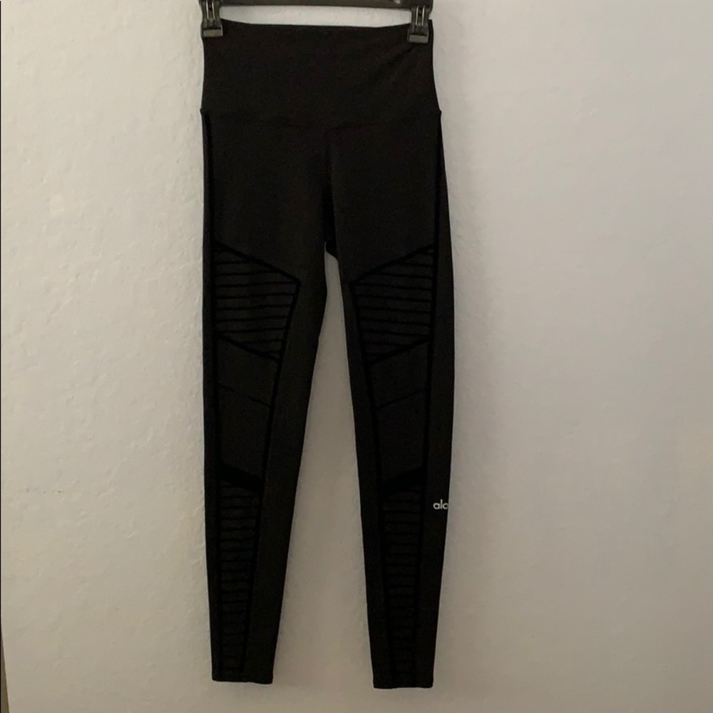 ALO Flocked High-waist Motto Legging Black XS